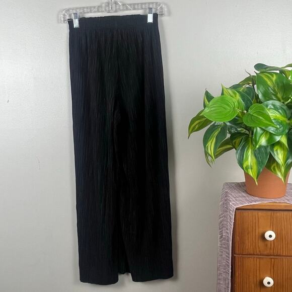 Zara Black Paperbag Waist Lightweight Pants Size Medium - Picture 1 of 8